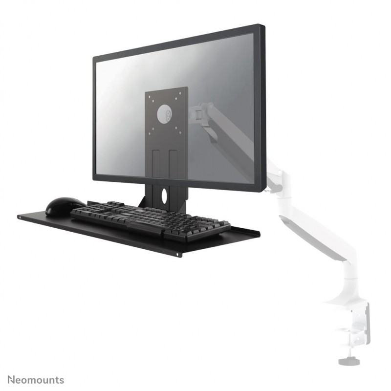 Neomounts KEYB-V200BLACK Support de claviersouris Installation VESA - l65 cm, Noir, Acier, 81,3 cm 32", 2 kg, 75 x 75 mm, 650 mm