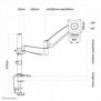 Neomounts FPMA-D950 Support d'écran à fixer 13-27" - ressort à gaz, Collier de serrage passe-fil, 9 kg, 33 cm 13", 68,6 cm 27", 100 x 100 mm, Argent
