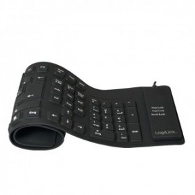 LogiLink ID0019A, Avec fil, USB, QWERTZ, Noir