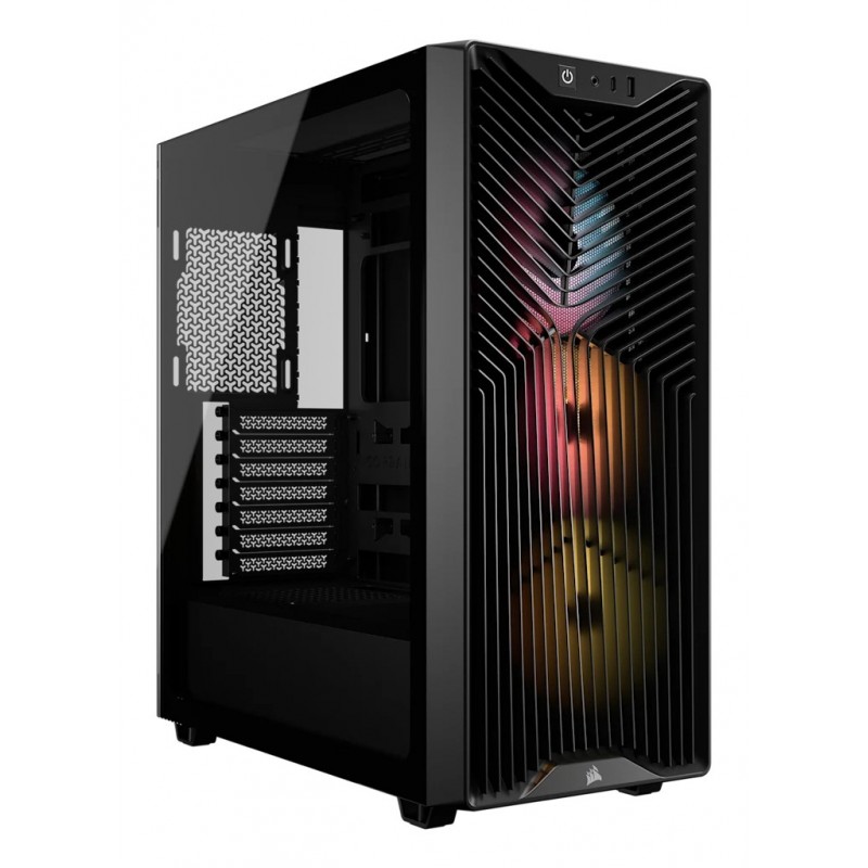 Corsair 3200D RS ARGB Mid-Tower PC Case - Smoke, Midi Tower, PC, Noir, Mini-ITX, micro ATX, ATX, Acier, Verre trempé, Plastique, Multi