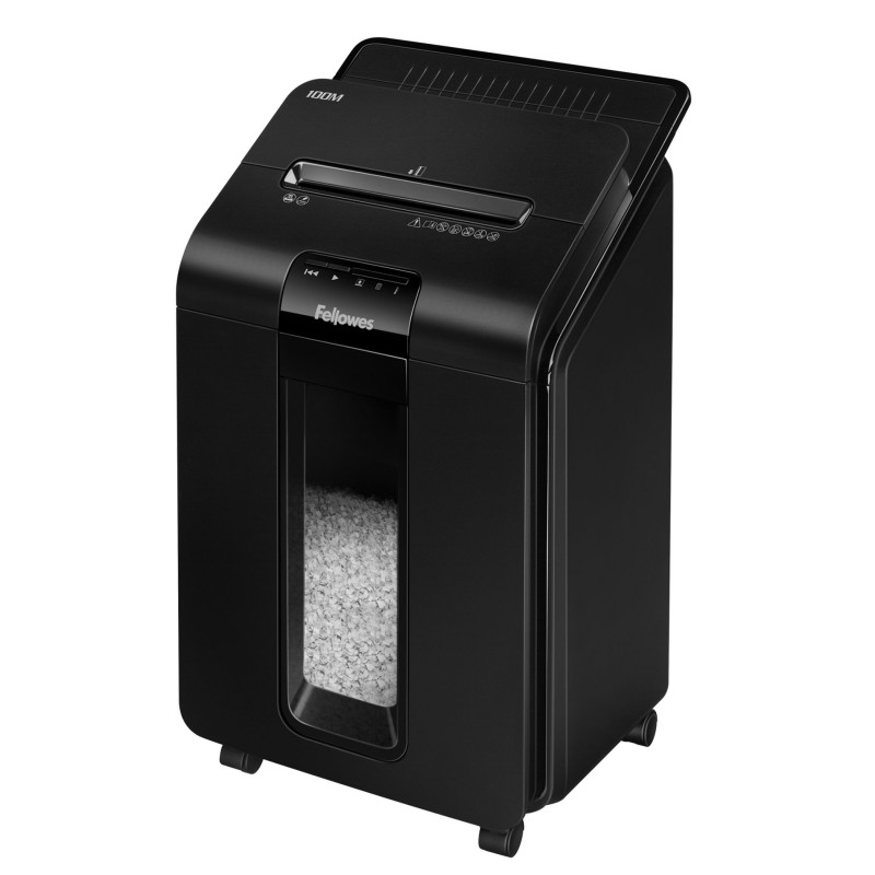 Fellowes AutoMax 100M, Découpage en particules, 22 cm, 4 x 10 mm, 23 L, 175 feuilles, 4 roue
