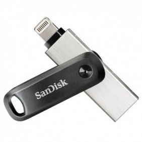 SanDisk 00183589, 256 Go, USB Type-A Lightning, 3.2 Gen 1 3.1 Gen 1, Pivotant, 7,2 g, Noir, Argent