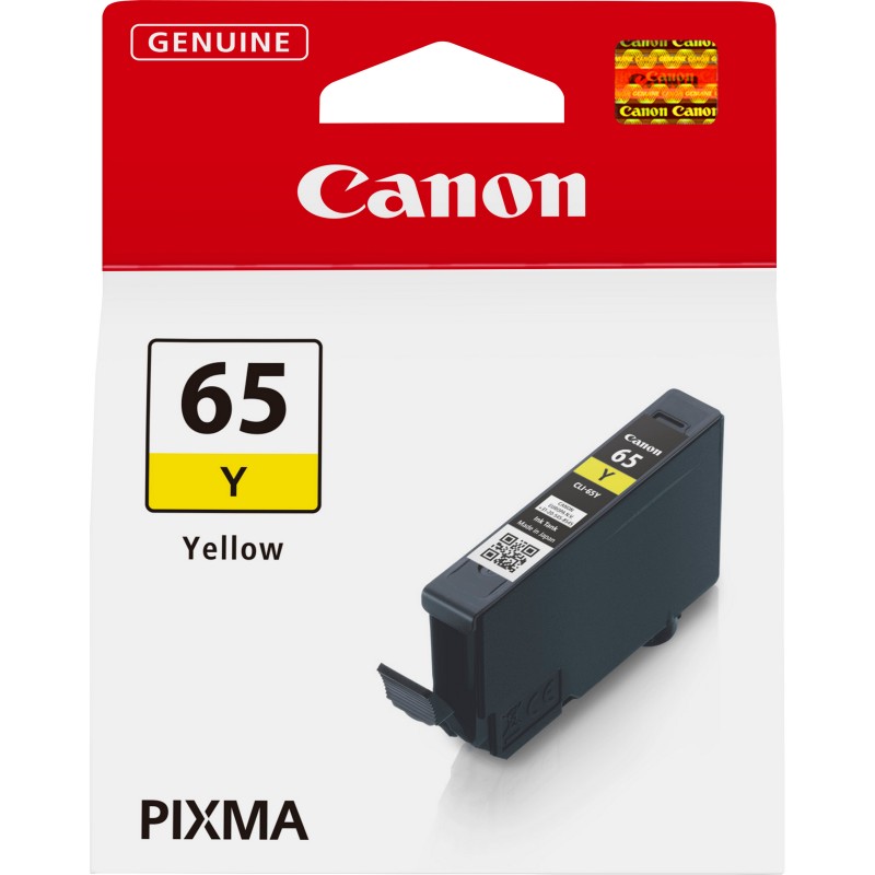 Canon Cartouche d'encre jaune CLI-65Y, Encre à colorant, 12,6 ml, 295 pages, 1 pièce, Paquet unique
