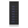 ICY BOX IB-AC618, USB 3.2 Gen 1 3.1 Gen 1 Type-B, USB 3.2 Gen 1 3.1 Gen 1 Type-A, 5000 Mbits, Noir, Aluminium, HDD, Énergie