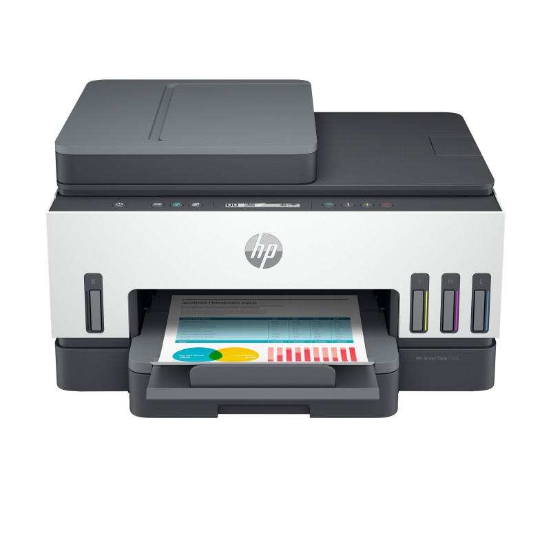 HP Smart Tank 7305 Sans fil All-in-One Couleur Imprimante, Impression recto-verso copieur, scanner, A jet d'encre thermique, Impression couleur, 4800 x 1200 DPI, A4, Impression directe, Gris