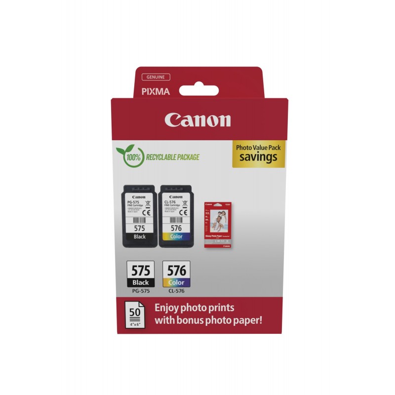 Canon 5438C004, Noir, Cyan, Magenta, Jaune, 2 pièce, Value pack