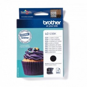 Brother LC123BK - Cartouche d'encre originale – Noir, Noir, Encre à pigments, 1 pièce, 600 pages, Paquet unique
