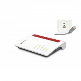 AVM Box 7530 AX, Wi-Fi 6 802.11ax, Bi-bande 2,4 GHz 5 GHz, EthernetLAN, ADSL, Gris, Rouge, Blanc, Routeur