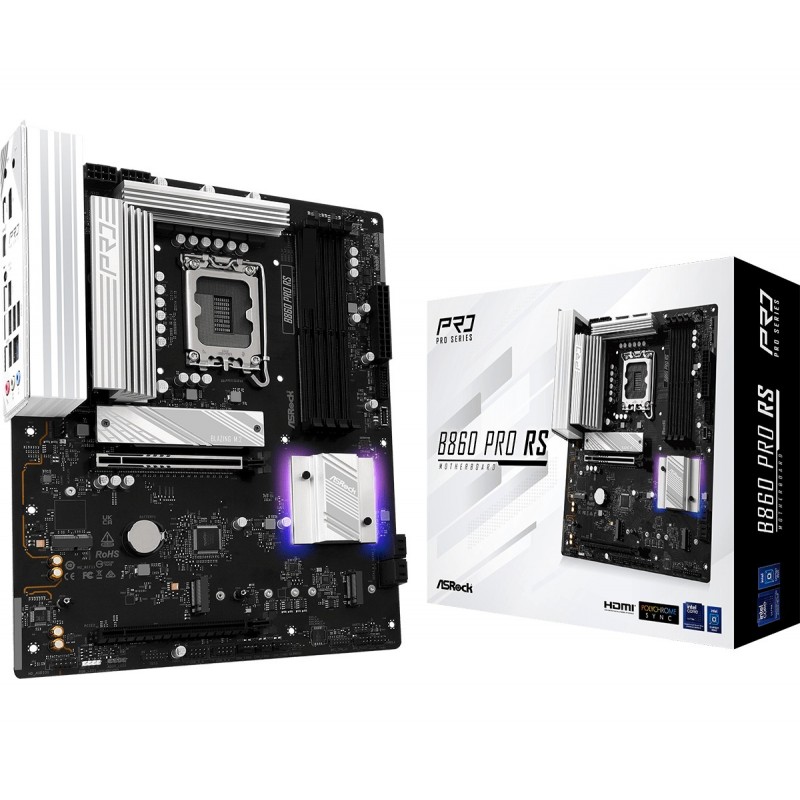 ASRock B860 Pro RS, Intel, LGA 1851 Socket V1, Intel Core Ultra Series 2, DDR5-SDRAM, 256 Go, DIMM