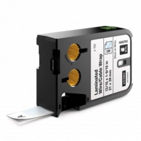 Dymo XTL Pack de 150 Etiquettes pour Gaine de câblefil stratifié 21 x 39 mm Noir sur Blanc, Noir sur blanc, 150 pièce, Noir, Transfert thermique, Vinyl, Belgique