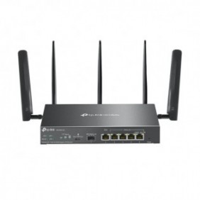 TP-LINK Omada ER706W-4G, Wi-Fi 6 802.11ax, Bi-bande 2,4 GHz 5 GHz, EthernetLAN, 4G, Noir, Routeur de bureaupoteau
