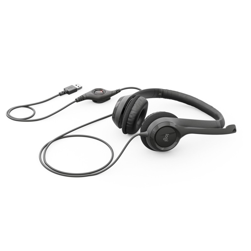 Logitech H390, Avec fil, BureauCentre d'appels, 20 - 20000 Hz, 197 g, Casque, Noir