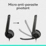 Logitech H390, Avec fil, BureauCentre d'appels, 20 - 20000 Hz, 197 g, Casque, Noir