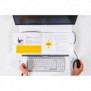 Bakker FlexDesk 630 Document HolderWriting Slope, Acrylique, Plastique, Caoutchouc, Acier, 110 - 180 mm, Transparent, Blanc, 515 mm, 380 mm, 5 mm