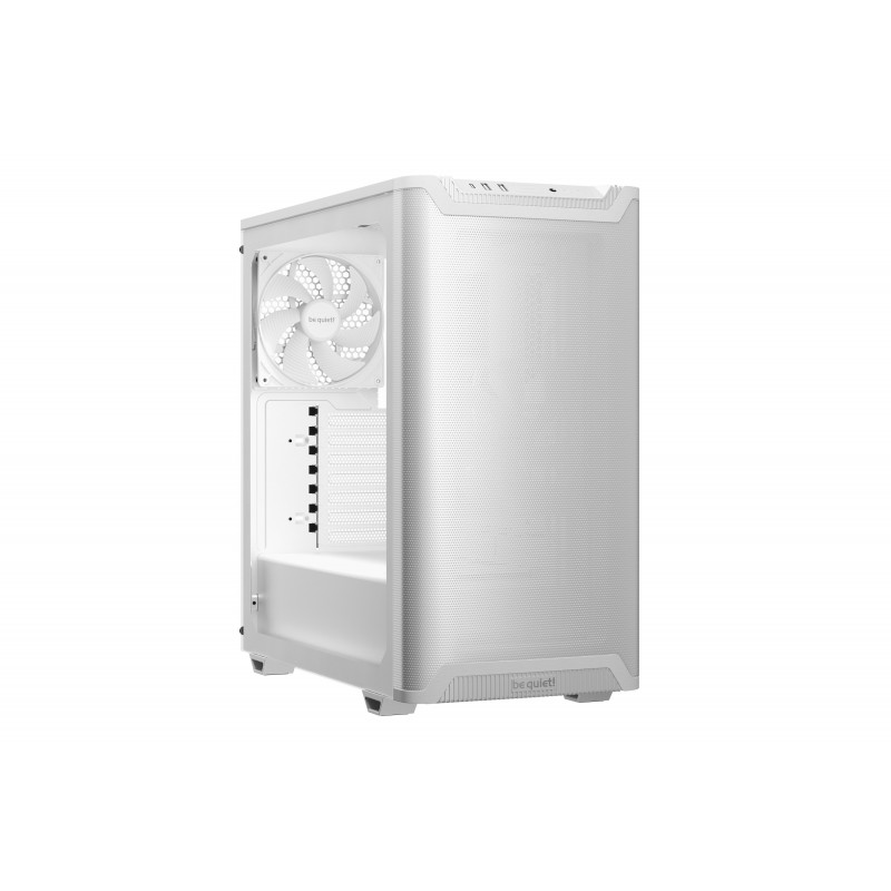 Be Quiet! Pure Base 501 Blanc | Boîtier PC vitré, Mini ATX Micro ATX ATX, 2 ventilateurs Pure Wings 3 140 mm PWM, Midi Tower, PC, Blanc, ATX, micro ATX, Mini-ITX, Acrylonitrile-Butadiène-Styrène , Acier, Verre trempé, 17,8 cm