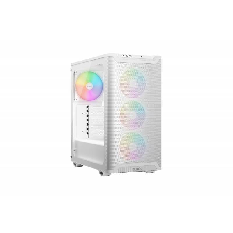 Be Quiet! Pure Base 501 Blanc | Boîtier PC vitré, Mini ATX Micro ATX ATX, 4 ventilateurs Light Wings LX PWM, ARGB, Midi Tower, PC, Blanc, ATX, micro ATX, Mini-ATX, Acrylonitrile-Butadiène-Styrène , Verre, Acier, Multi