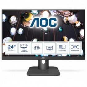AOC E1 24E1Q, 60,5 cm 23.8", 1920 x 1080 pixels, Full HD, LED, 5 ms, Noir