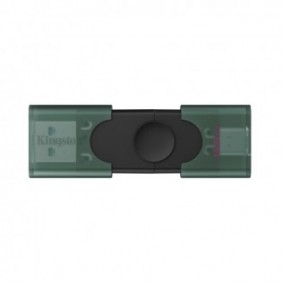 Kingston DataTraveler 128 Go USB-A + USB-C 3.2 Gen 1 DuoG2, 128 Go, USB Type-A USB Type-C, 3.2 Gen 1 3.1 Gen 1, Casquette, 10 g, Noir, Vert