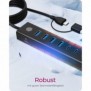 ICY BOX IB-HUB1737-C3, USB 3.2 Gen 1 3.1 Gen 1 Type-C, USB 3.2 Gen 1 3.1 Gen 1 Type-A, USB 3.2 Gen 1 3.1 Gen 1 Type-C, 5000 Mbits, Noir, Aluminium, Chine