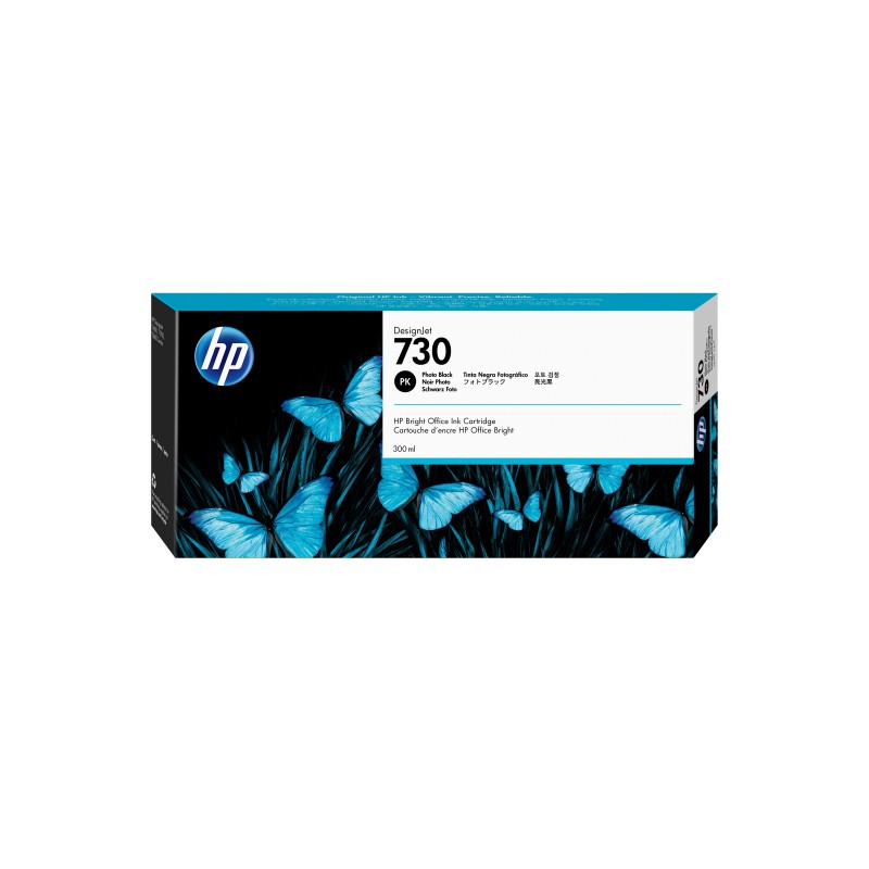 HP Cartouche d’encre 730 DesignJet noir photo, 300 ml, Imprimante HP DesignJet série T1700, A jet d'encre thermique, Noir, P2V73A, Professionnel, Singapour