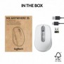 Logitech MX Anywhere 3S for Business, Droitier, Laser, RF sans fil + Bluetooth, 8000 DPI, Blanc