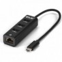 Club 3D CSV-1549, USB Type-C, RJ-45, USB 3.2 Gen 1 3.1 Gen 1 Type-A, 5000 Mbits, Noir, 12 W, Câble rond