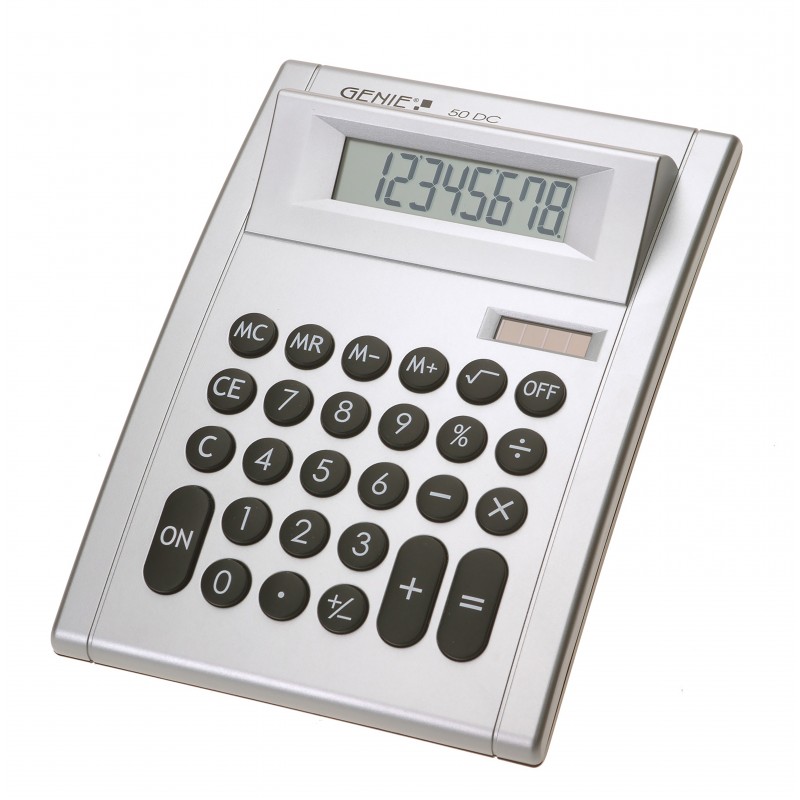 Genie 50 DC, Bureau, Calculatrice à écran, 8 chiffres, 1 lignes, BatterieSolaire, Argent