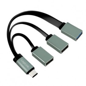 LogiLink UA0315, USB 3.2 Gen 1 3.1 Gen 1 Type-C, USB 2.0, USB 3.2 Gen 1 3.1 Gen 1 Type-A, 5000 Mbits, Noir, Gris, USB, 1 pièce