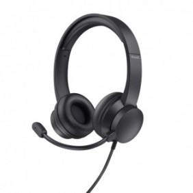 Trust HS-201, Avec fil, BureauCentre d'appels, 147 g, Casque, Noir