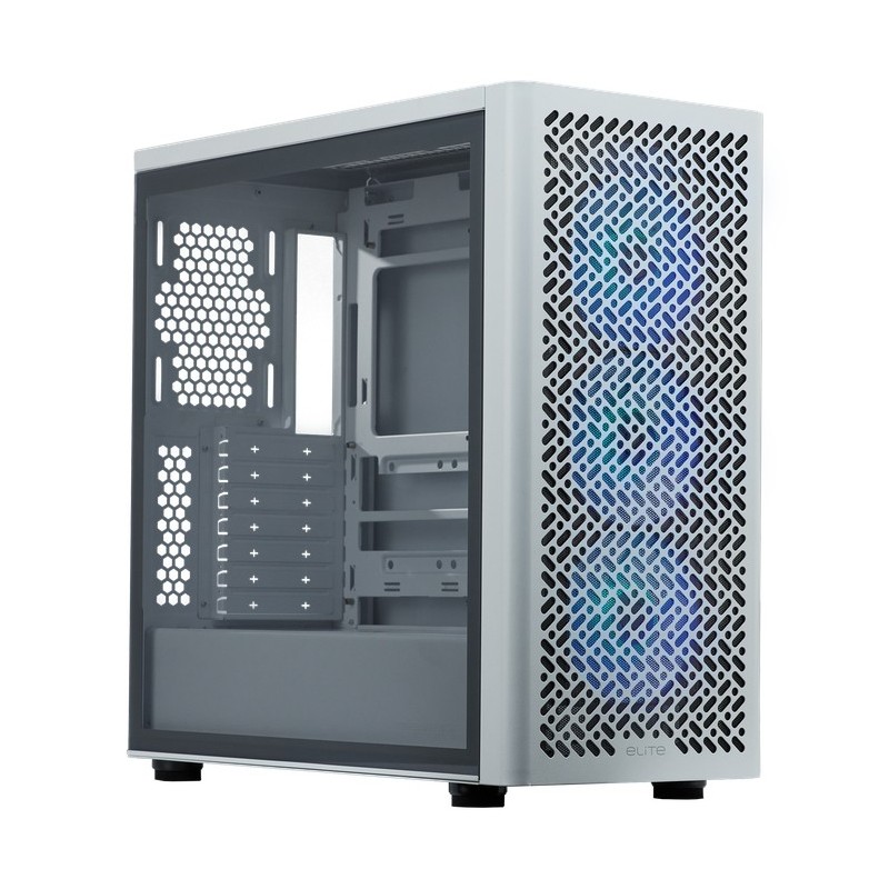 Cooler Master Elite 502, Midi Tower, PC, Blanc, ATX, EATX, ITX, micro ATX, Acier, Gaming