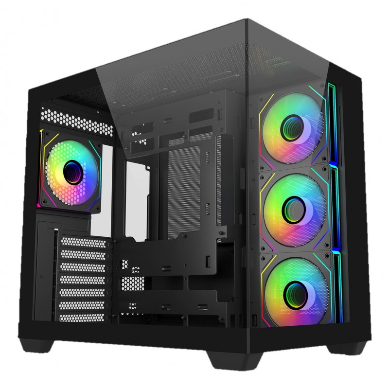 Cooler Master Elite 681, Midi Tower, PC, Noir, ATX, ITX, micro ATX, Acier, Verre trempé, Gaming
