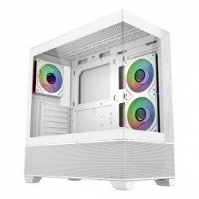 Cooler Master Elite 690 Wood, Midi Tower, PC, Blanc, ATX, ITX, micro ATX, Acier, Verre trempé, Bois, Gaming