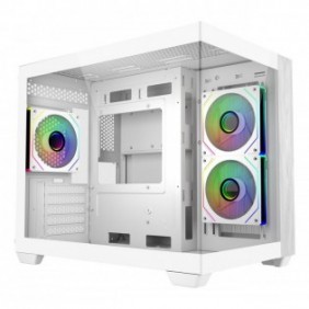 Cooler Master Elite 481 Wood, Mini Tower, PC, Blanc, ITX, micro ATX, Acier, Verre trempé, Bois, Gaming