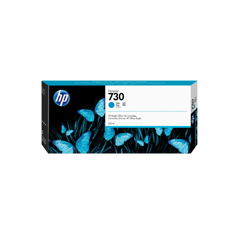 HP Cartouche d’encre 730 DesignJet cyan, 300 ml, Imprimante HP DesignJet série T1700, A jet d'encre thermique, Cyan, P2V68A, Professionnel, Singapour