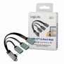 LogiLink UA0361, USB 3.2 Gen 1 3.1 Gen 1 Type-C, USB 2.0, USB 3.2 Gen 1 3.1 Gen 1 Type-A, 5000 Mbits, Argent, Aluminium, RoHS