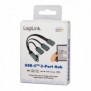 LogiLink UA0361, USB 3.2 Gen 1 3.1 Gen 1 Type-C, USB 2.0, USB 3.2 Gen 1 3.1 Gen 1 Type-A, 5000 Mbits, Argent, Aluminium, RoHS