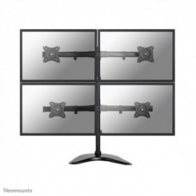 Neomounts NM-D335D4BLACK Support d'écran à poser 10-27", PinceAutoportantPasse-câble, 25,4 cm 10", 68,6 cm 27", 100 x 100 mm, Réglage de la hauteur, Noir