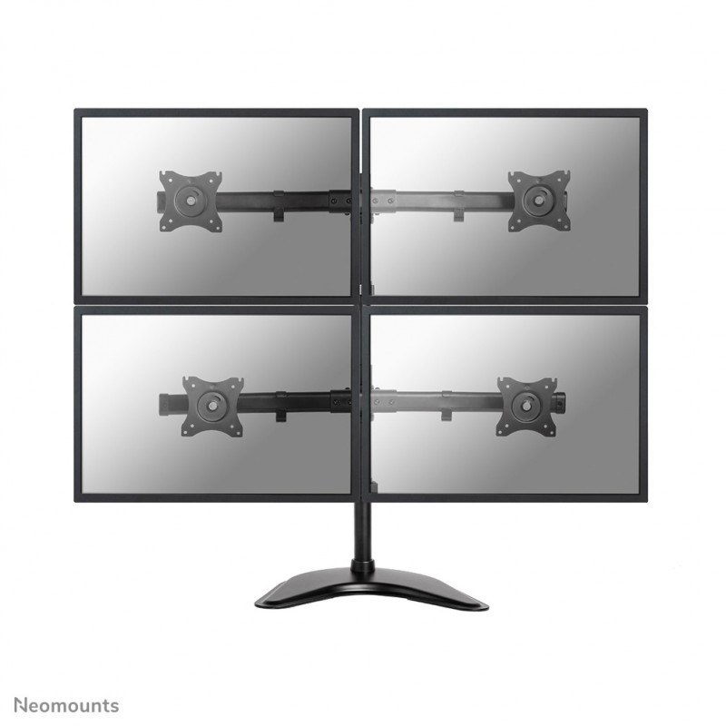 Neomounts NM-D335D4BLACK Support d'écran à poser 10-27", PinceAutoportantPasse-câble, 25,4 cm 10", 68,6 cm 27", 100 x 100 mm, Réglage de la hauteur, Noir