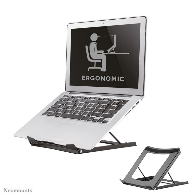 Neomounts NSLS075BLACK Support pour ordinateur portable 10-16" - pliable - compact - universel, Supports de Laptop, Noir, Acier, 25,4 cm 10", 40,6 cm 16", 5 kg