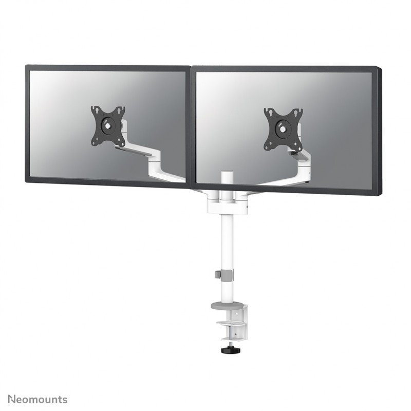 Neomounts DS60-425WH2 Support d'écran à fixer 17-27" - économie d'espace, Collier de serrage passe-fil, 43,2 cm 17", 68,6 cm 27", 100 x 100 mm, Réglage de la hauteur, Blanc