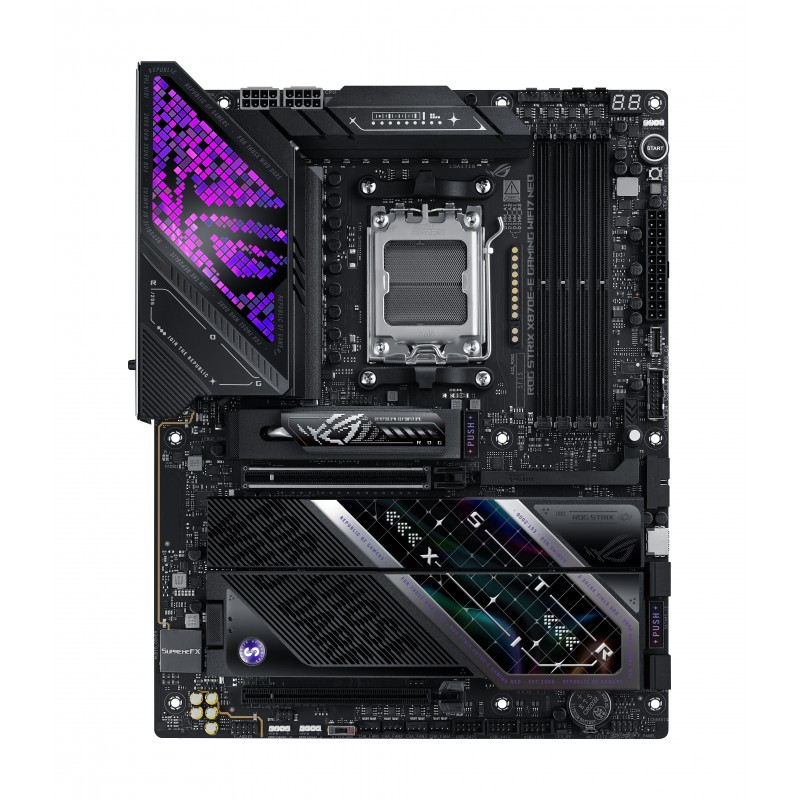 ASUS ROG STRIX X870E-E GAMING WIFI7 NEO, AMD, Emplacement AM5, AMD Ryzen 9000 Series, AMD Ryzen 8000 Series, AMD Ryzen 7000 Series, DDR5-SDRAM, 256 Go, DIMM