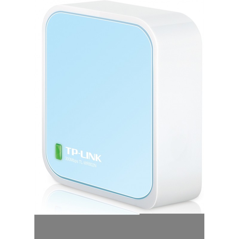 TP-LINK TL-WR802N, Wi-Fi 4 802.11n, Monobande 2,4 GHz, EthernetLAN, Bleu, Blanc, Routeur portable