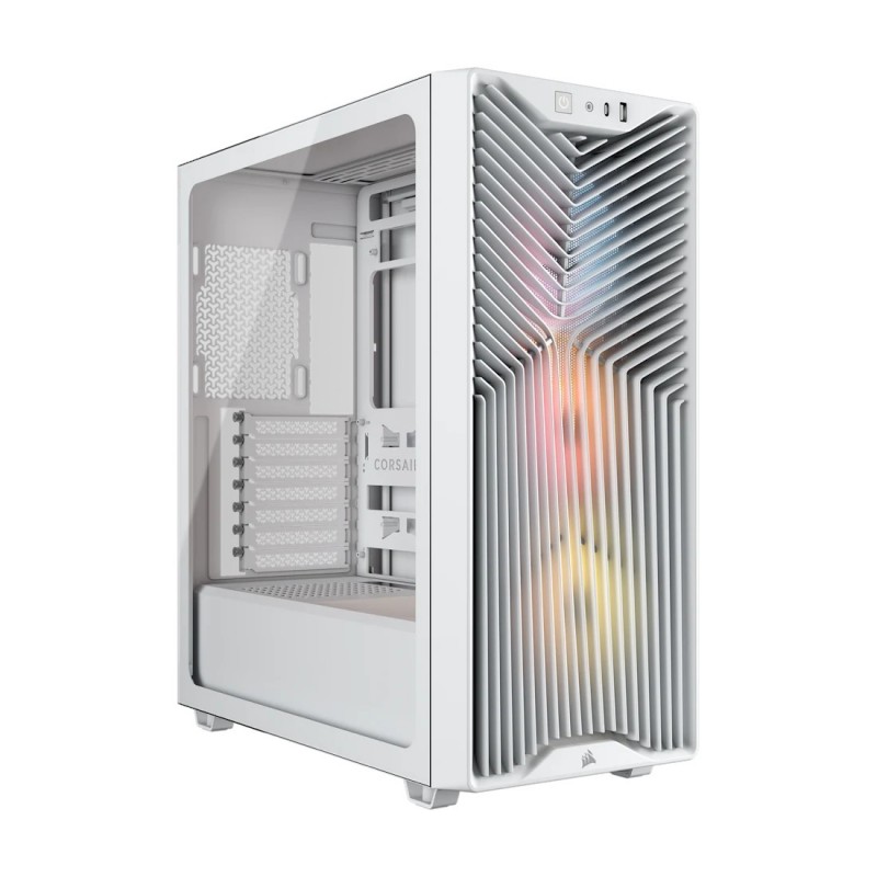 Corsair Midi Tower 3200D RS ARGB PC Case, Midi Tower, PC, Blanc, ATX, Mini-ATX, micro ATX, Acier, Verre trempé, Multi