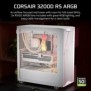 Corsair Midi Tower 3200D RS ARGB PC Case, Midi Tower, PC, Blanc, ATX, Mini-ATX, micro ATX, Acier, Verre trempé, Multi