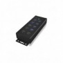 ICY BOX IB-HUB1703-QC3, USB 3.2 Gen 1 3.1 Gen 1 Type-B, USB 3.2 Gen 1 3.1 Gen 1 Type-A, 5000 Mbits, Noir, Aluminium, 0,71 m