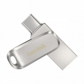 SanDisk Ultra Dual Drive Luxe, 256 Go, USB Type-A USB Type-C, 3.2 Gen 1 3.1 Gen 1, 150 Mos, Pivotant, Acier inoxydable