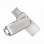 SanDisk Ultra Dual Drive Luxe, 256 Go, USB Type-A USB Type-C, 3.2 Gen 1 3.1 Gen 1, 150 Mos, Pivotant, Acier inoxydable