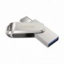 SanDisk Ultra Dual Drive Luxe, 256 Go, USB Type-A USB Type-C, 3.2 Gen 1 3.1 Gen 1, 150 Mos, Pivotant, Acier inoxydable
