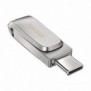 SanDisk Ultra Dual Drive Luxe, 256 Go, USB Type-A USB Type-C, 3.2 Gen 1 3.1 Gen 1, 150 Mos, Pivotant, Acier inoxydable