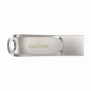 SanDisk Ultra Dual Drive Luxe, 256 Go, USB Type-A USB Type-C, 3.2 Gen 1 3.1 Gen 1, 150 Mos, Pivotant, Acier inoxydable